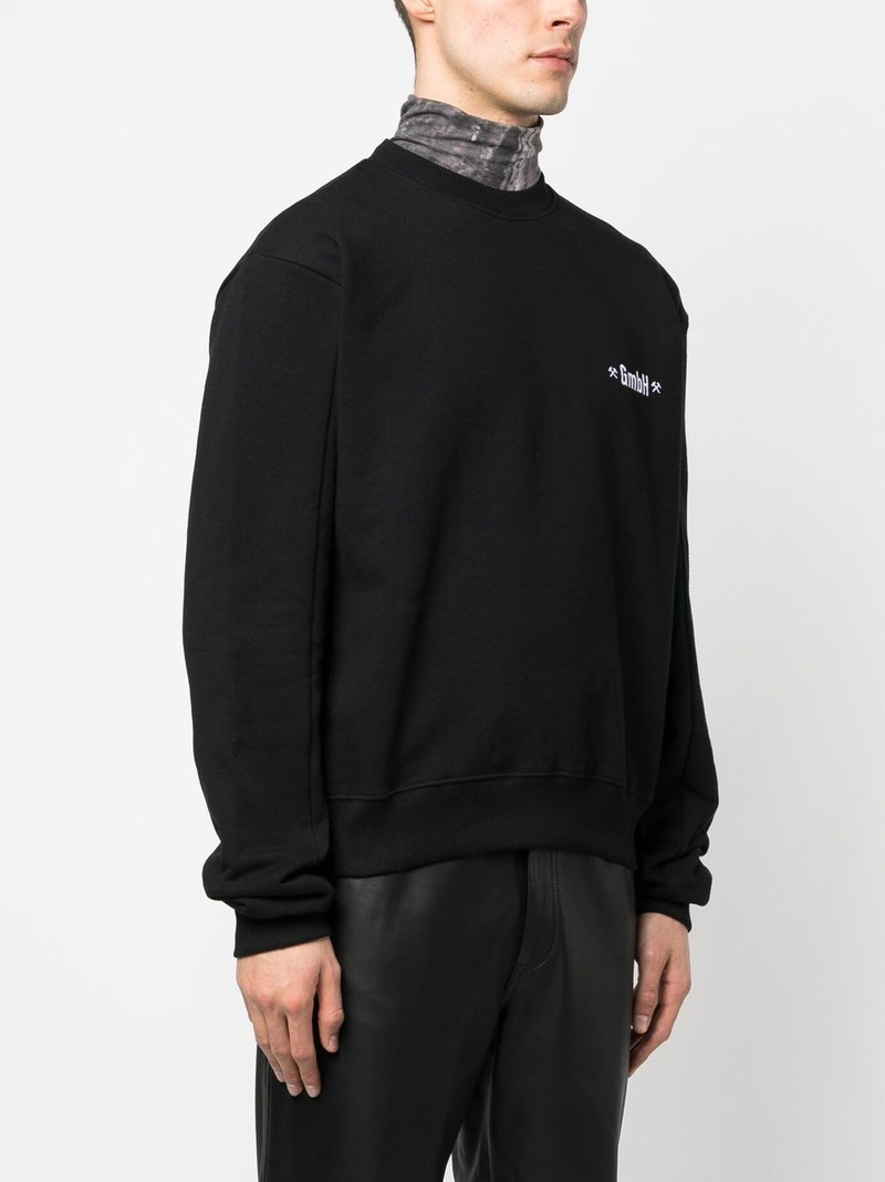 GmbH logo-embroidered crew-neck sweatshirt outlook