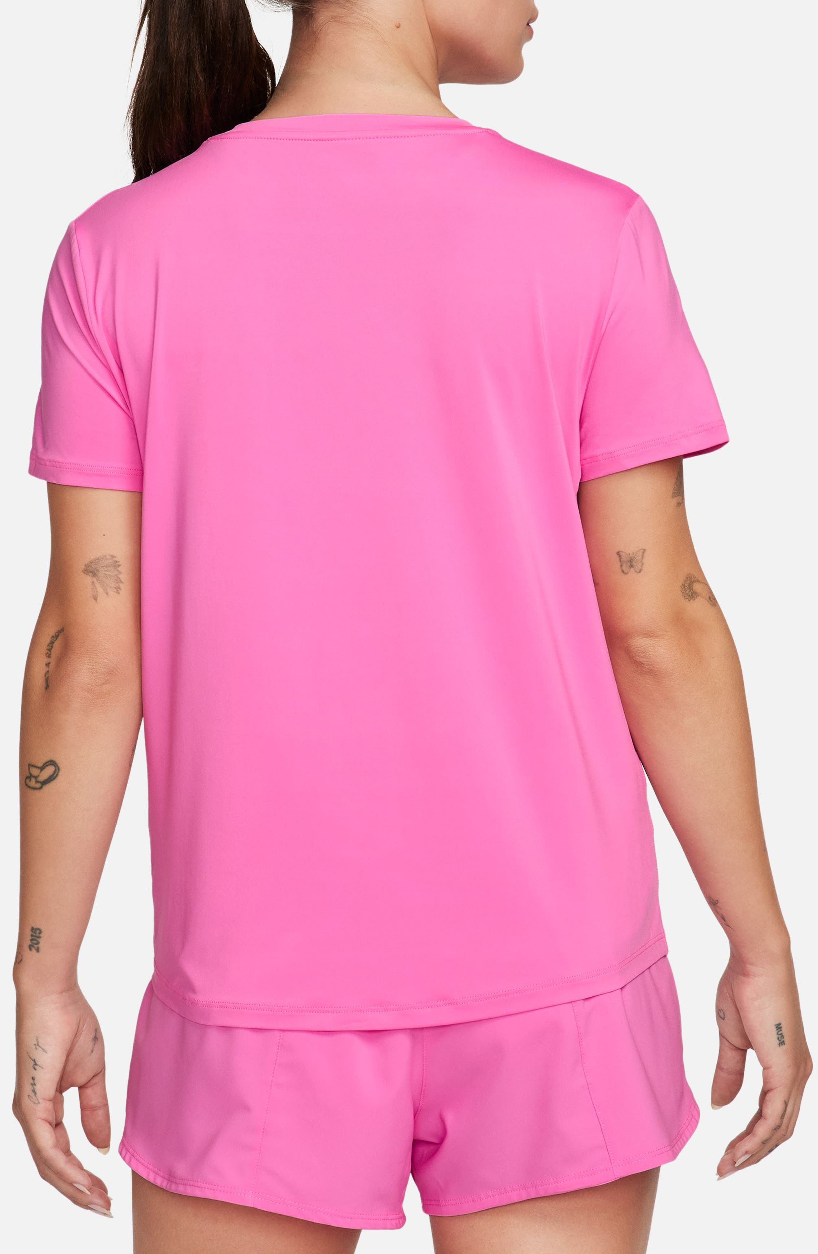 Nike One Classic Dri-FIT Training Top in 675 Plypnk/black at Nordstrom - 2