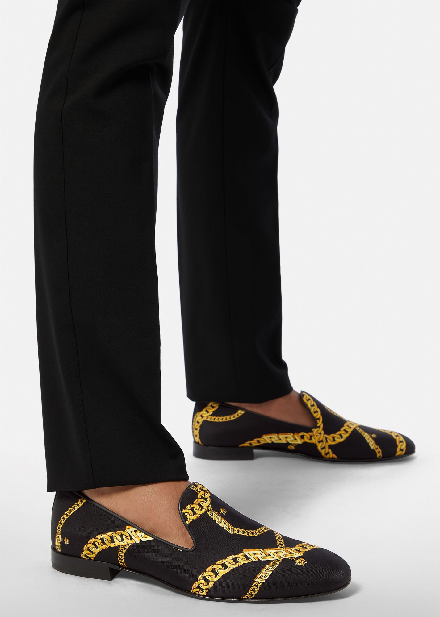 La Greca Chain Print Slippers - 2