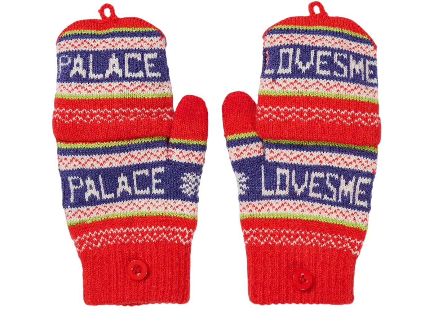 Palace Loves Me Knitted Gloves Red - 1
