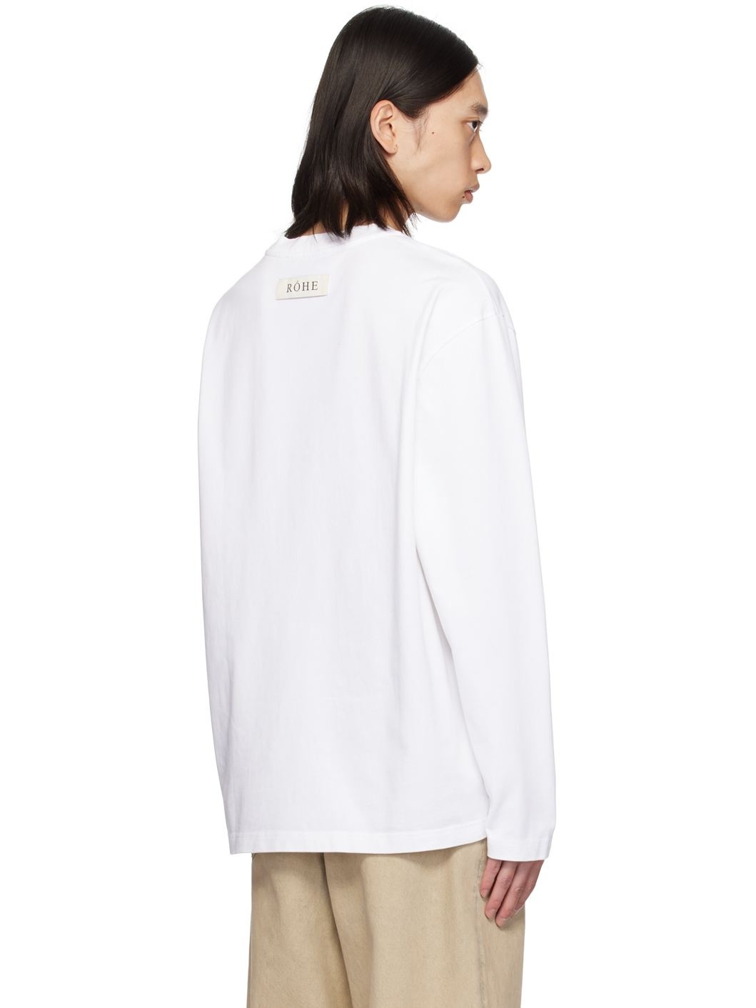 White Oversized Long Sleeve T-Shirt - 3