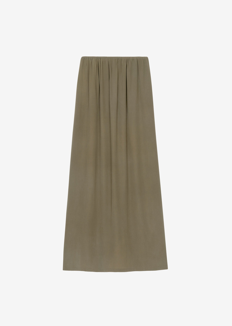 Sibena Silk Maxi Skirt - Khaki 1