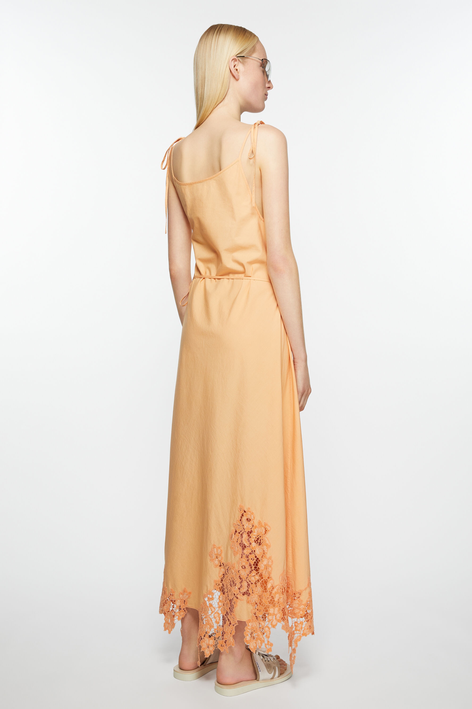 Lace wrap dress - Pastel Orange - 4