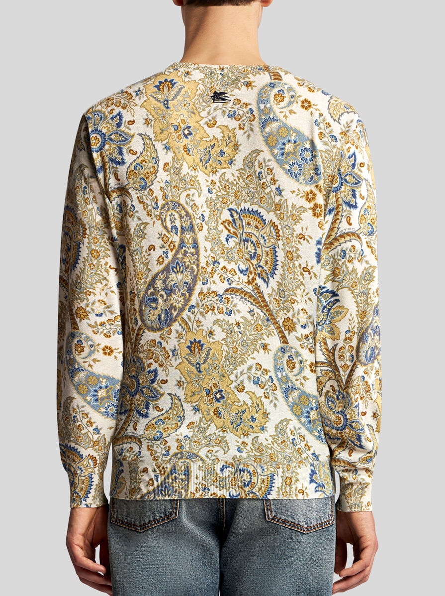 SWEATER WITH FLORAL PAISLEY PRINT - 4