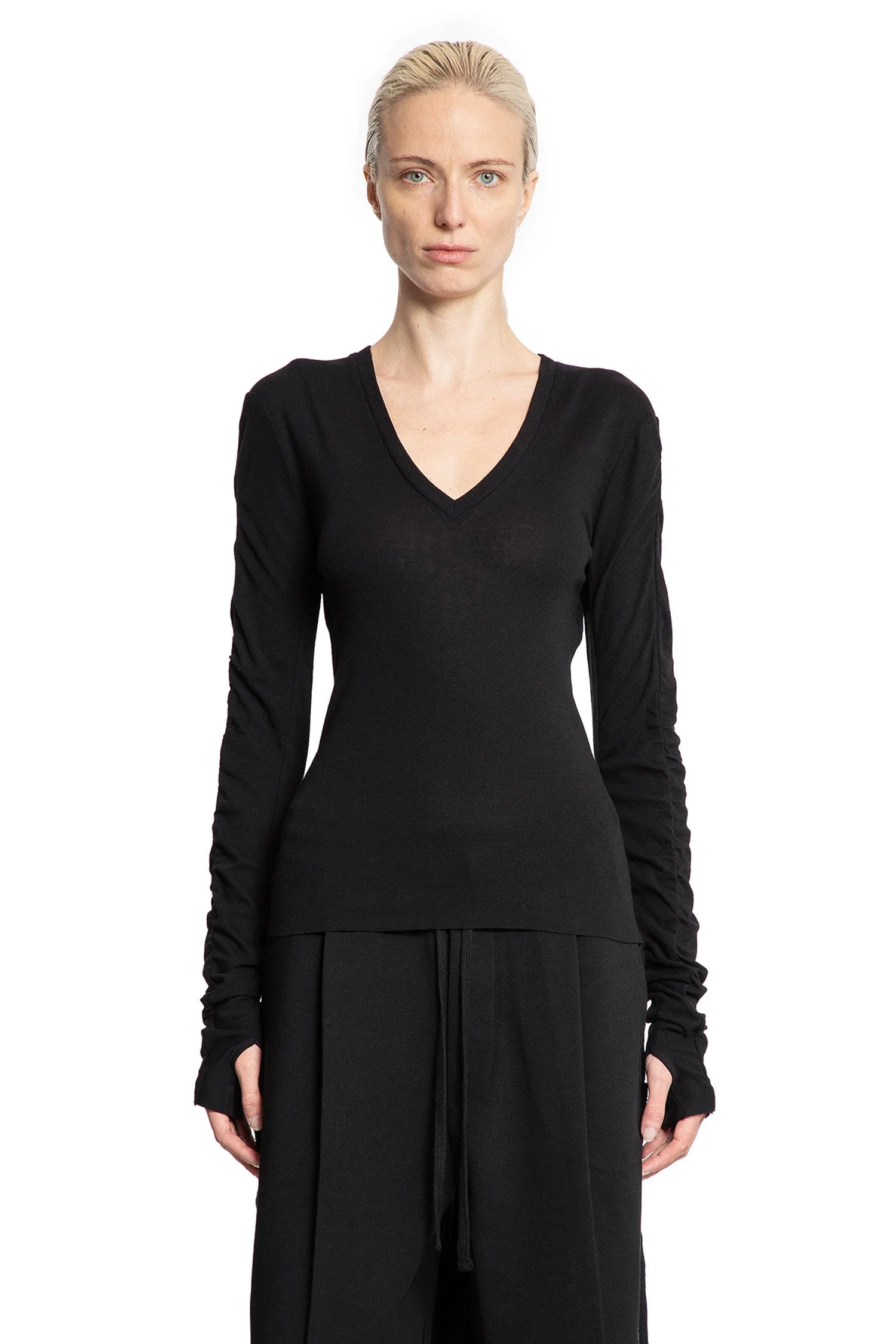 thom/krom Cotton-Wool-V-Neck-Sweatshirt | REVERSIBLE