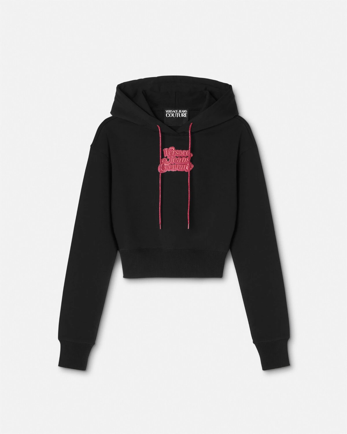 Embroidered Logo Crop Hoodie - 1