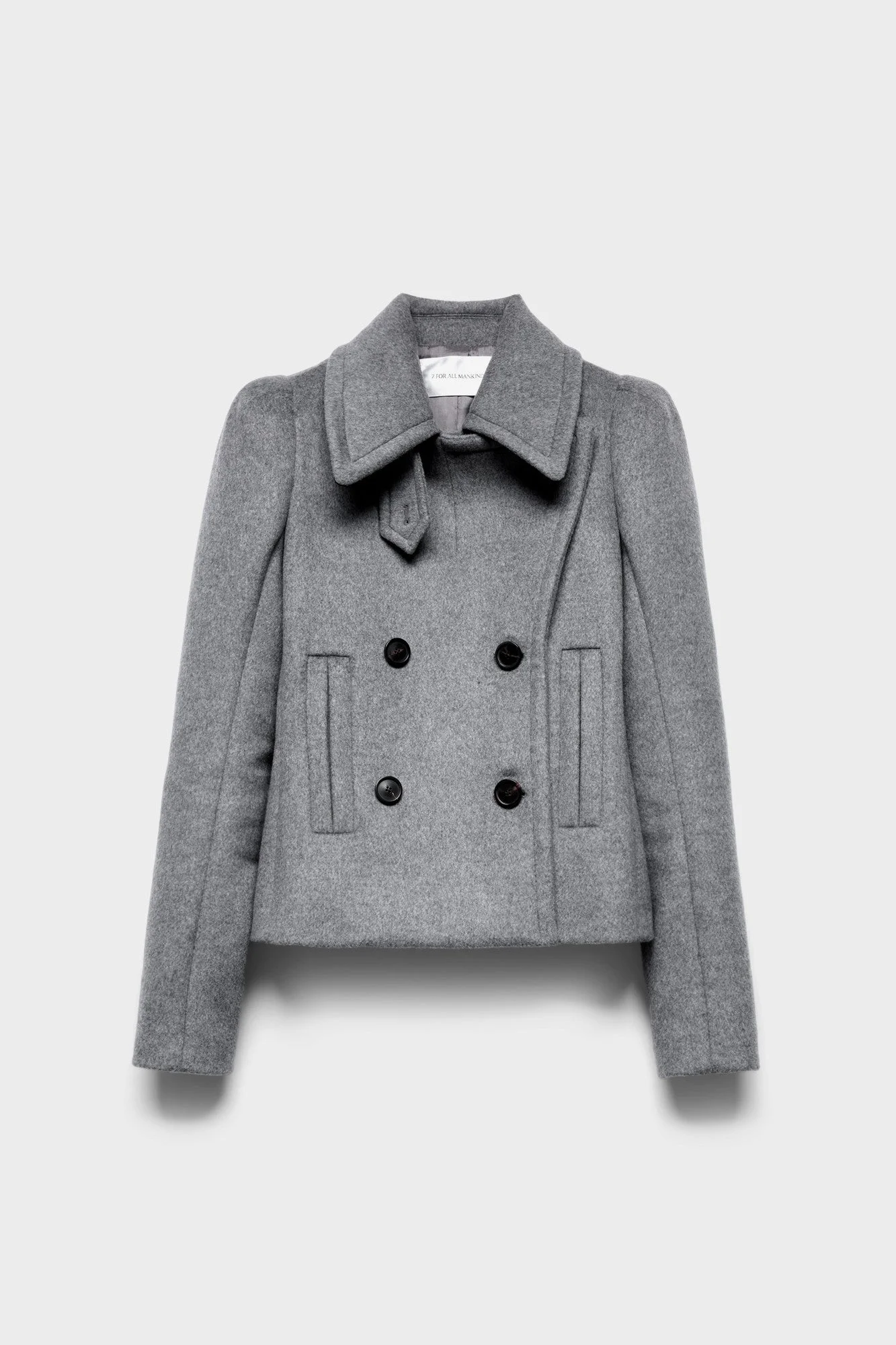 DOUBLE BREASTED HIGH SHOULDER JACKET in Wool - 1