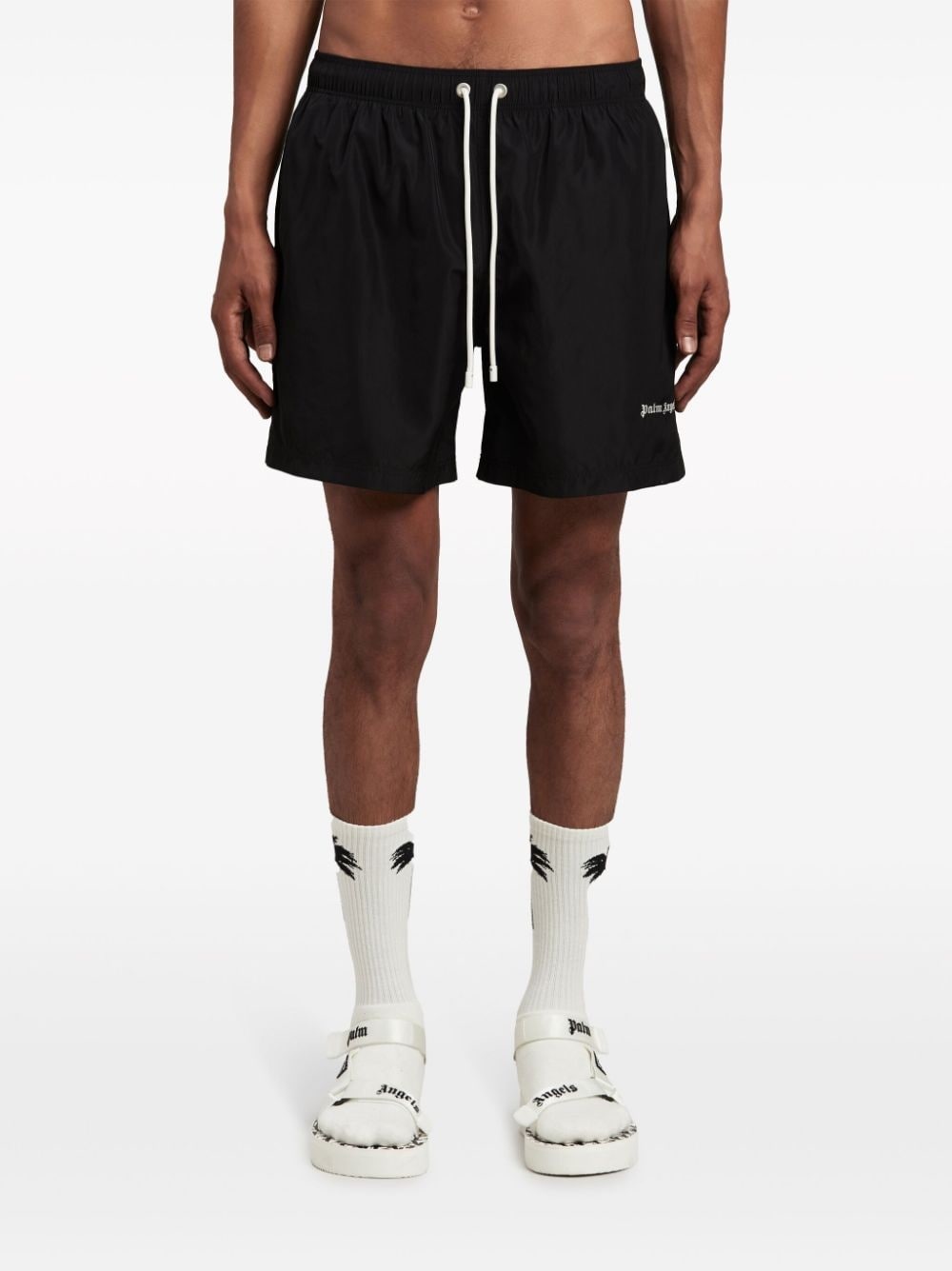 logo-embroidered swim shorts - 3