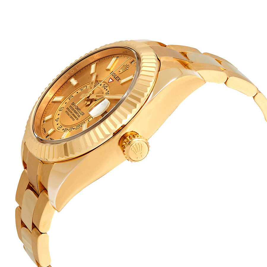 Pre-owned Rolex Sky Dweller GMT Automatic Champagne Dial Men's Watch 326938CSO - 2