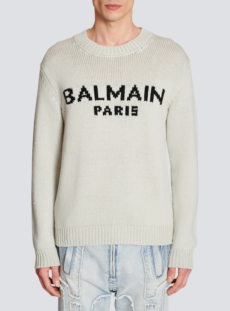 Wool jumper with Balmain Paris logo 5