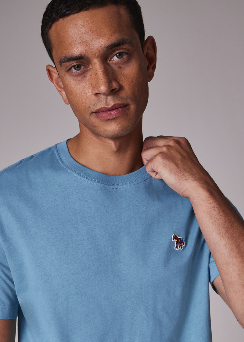 Light Teal Organic Cotton Zebra Logo T-Shirt 3