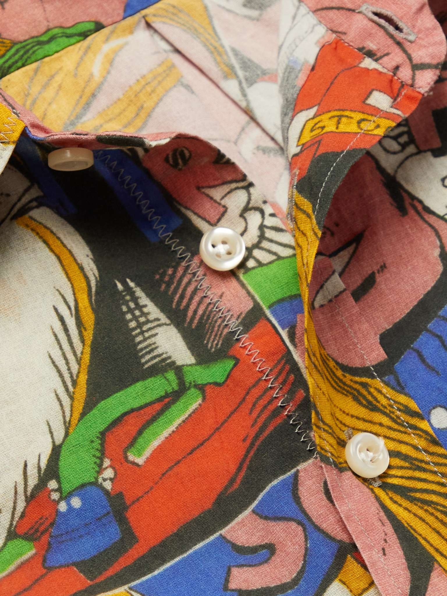 Cutaway-Collar Printed Cotton Shirt - 6