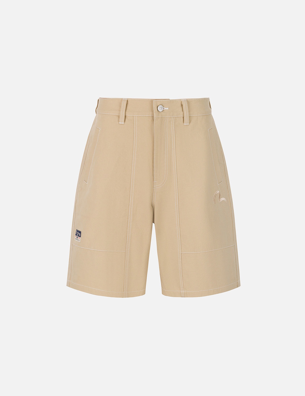 Allover Seagull Print Pocket Oversized Shorts - 2