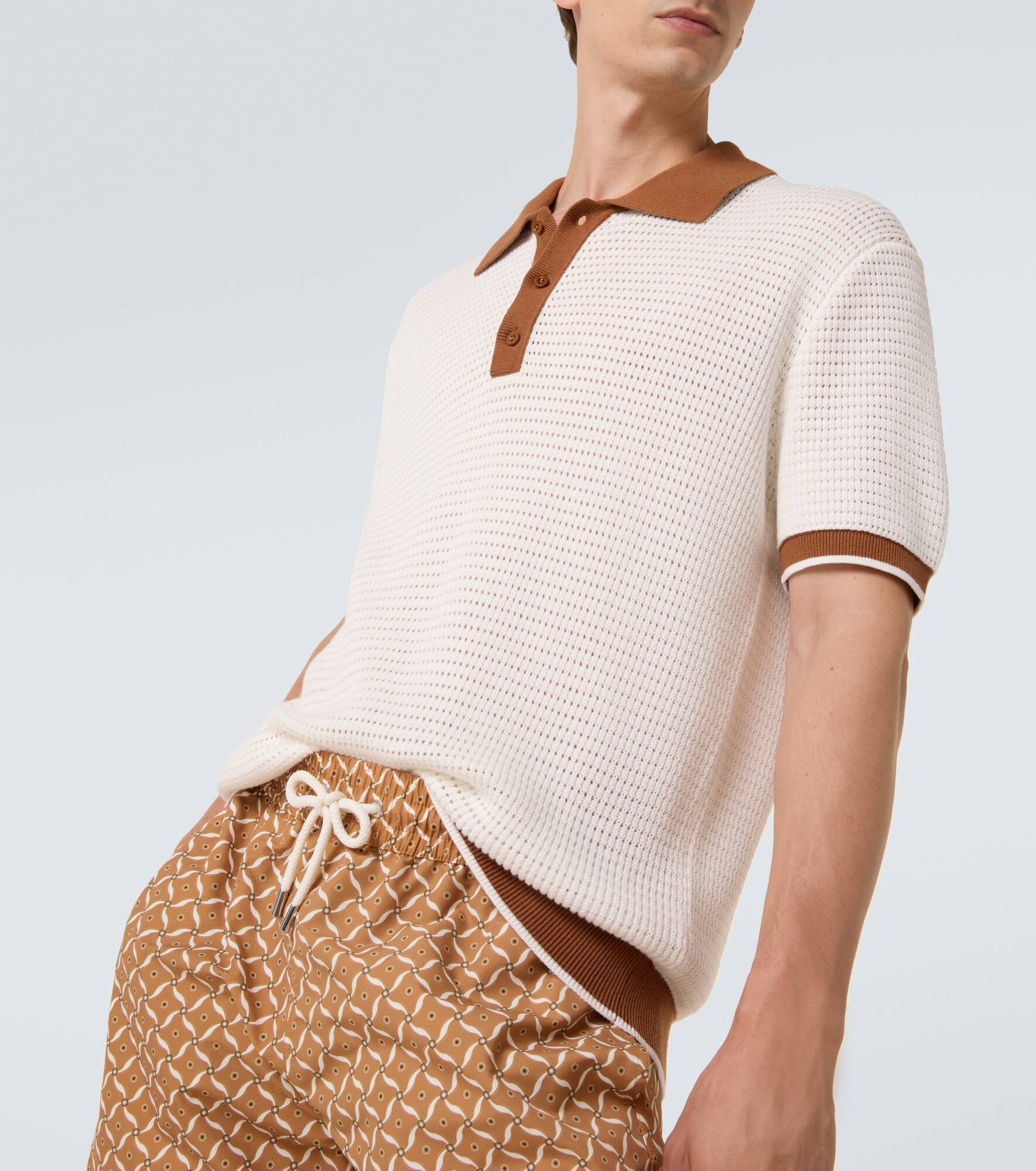 Vidal pointelle cotton polo shirt - 5