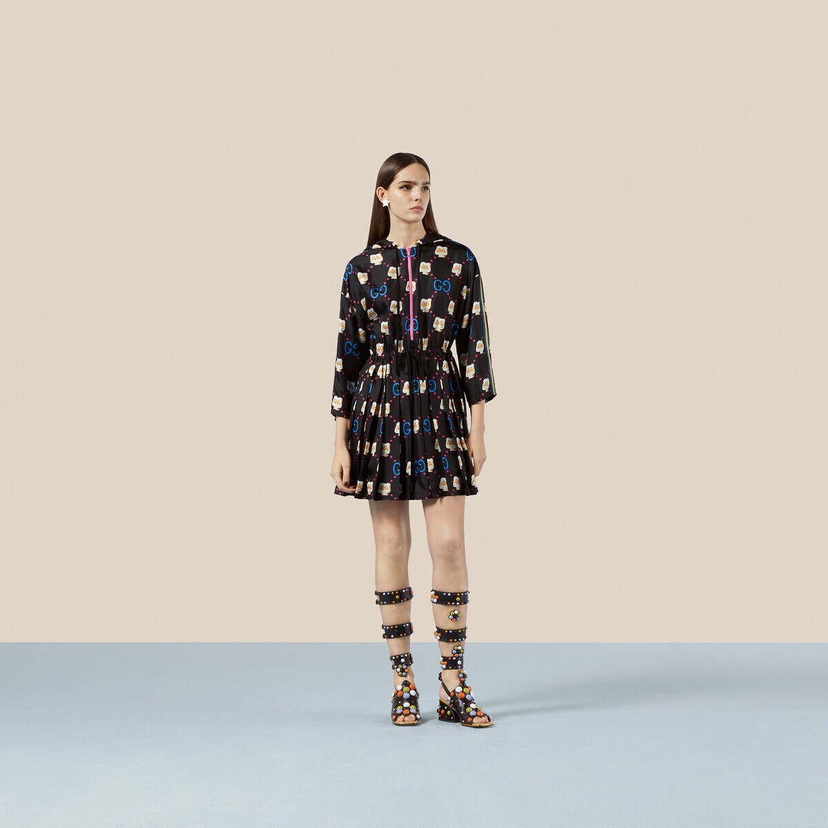 GG animal print silk dress - 2