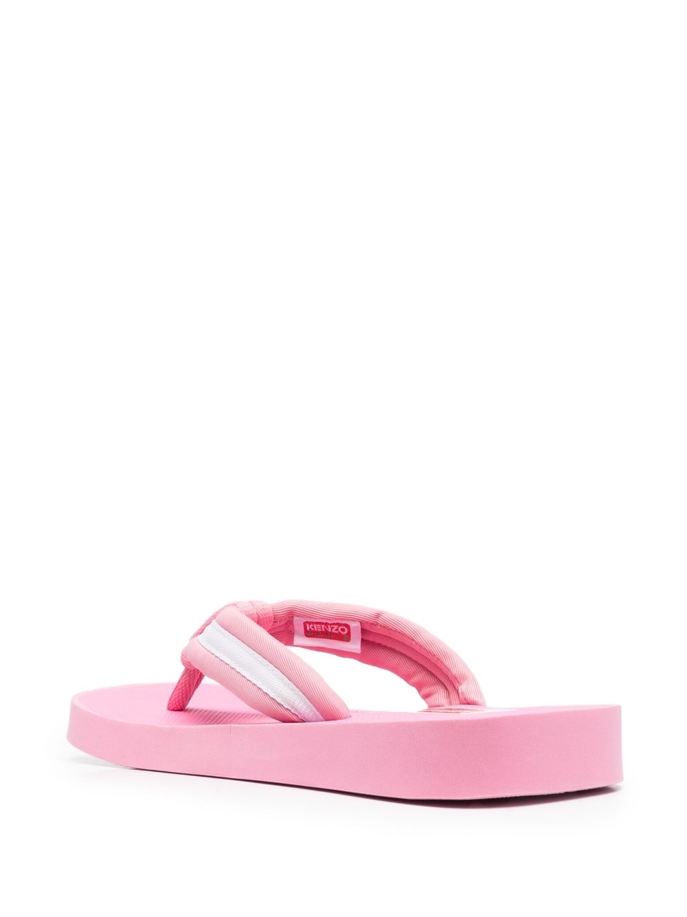 logo-patch striped flip flops - 3