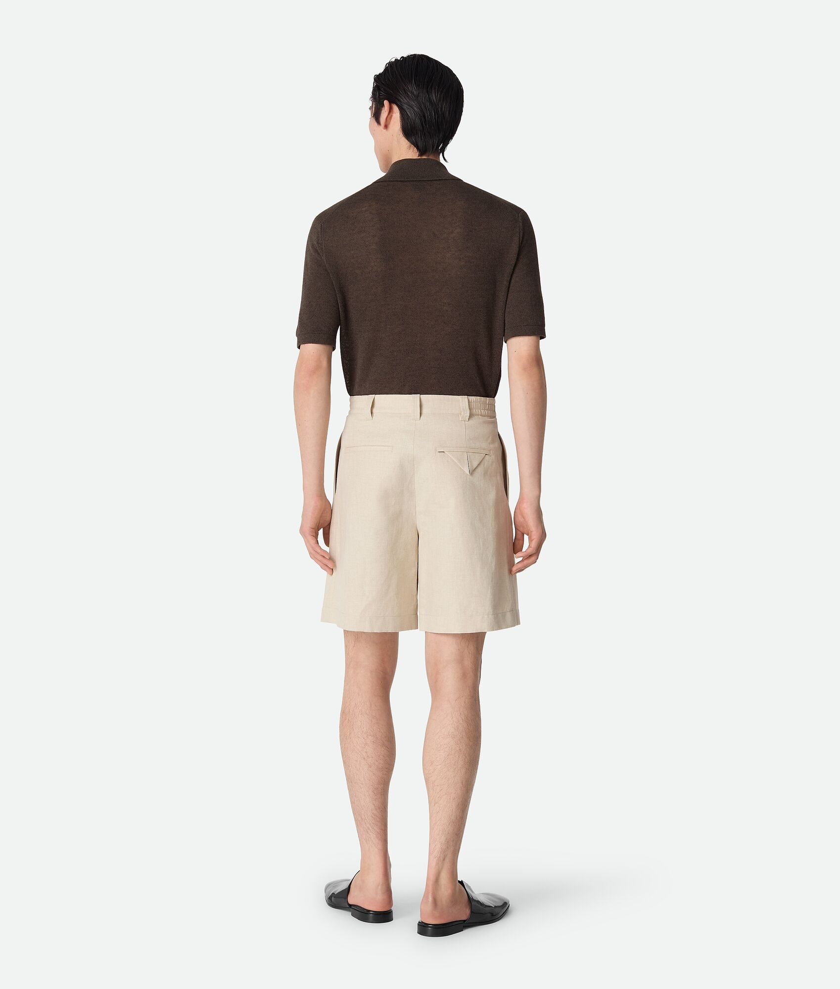 Cotton And Linen Twill Shorts - 4