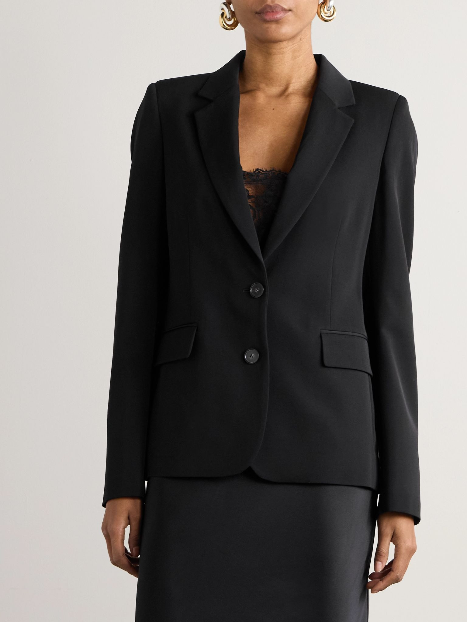 + NET SUSTAIN wool-blend twill blazer Black - 3