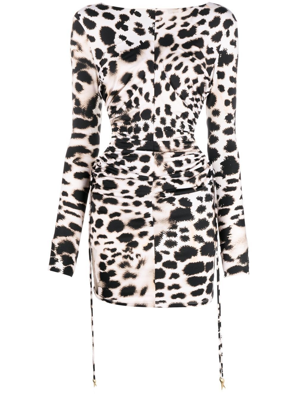 leopard print cut-out minidress - 1