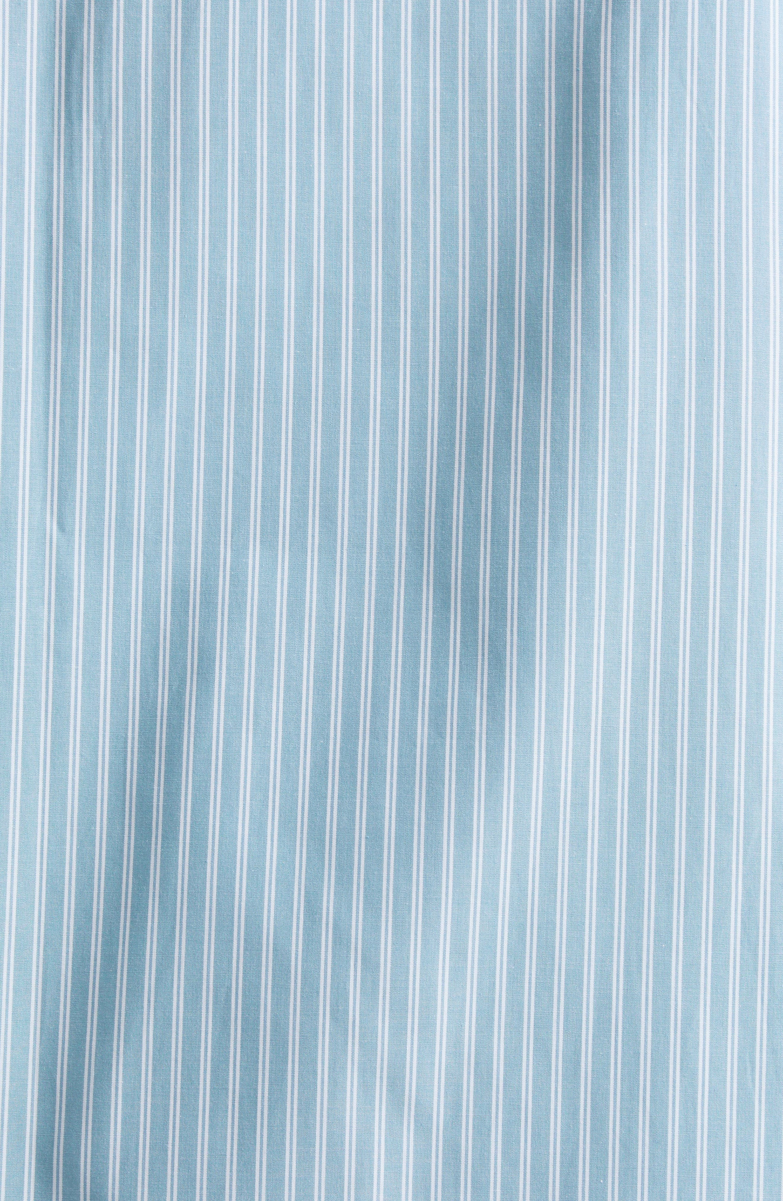 Acne Studios Sunnie Stripe Organic Cotton Poplin Button-Up Shirt in Turquoise Blue at Nordstrom - 7