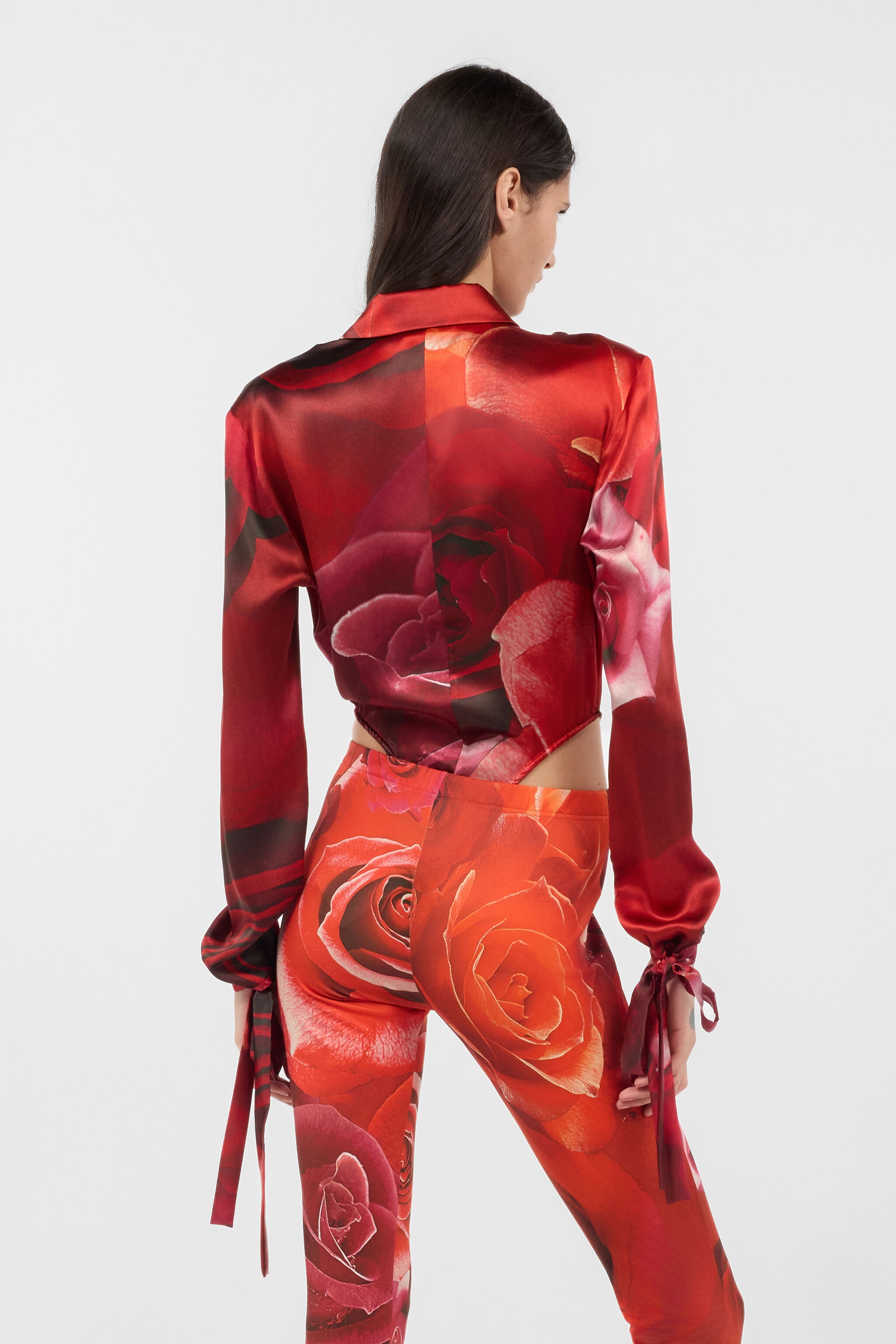 Bodysuit Shirt With Garden Rose Print - 4