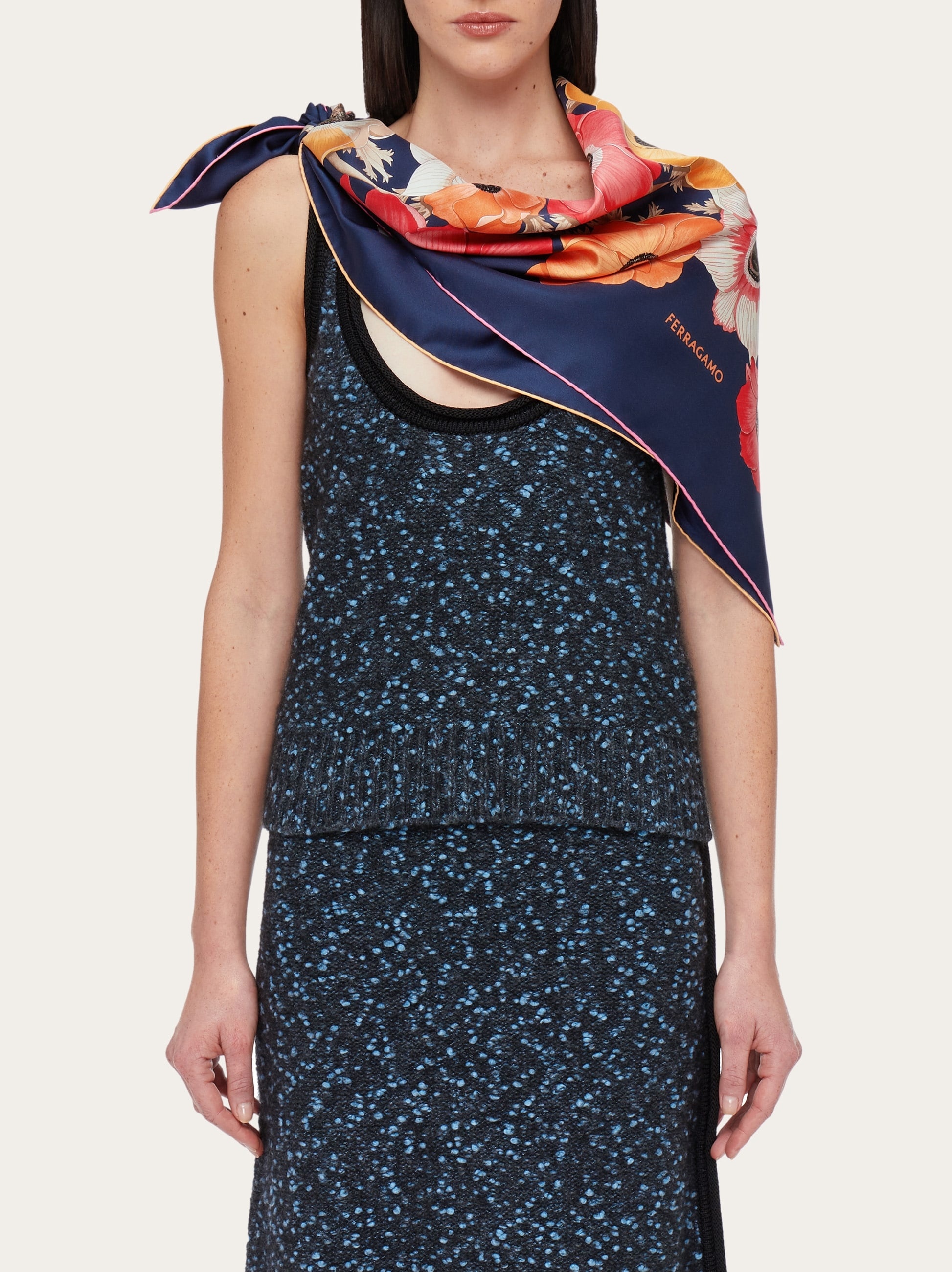 Anemone print silk foulard - 3