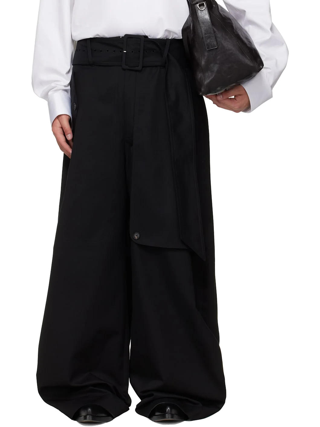 Black Belted Trench Trousers - 1