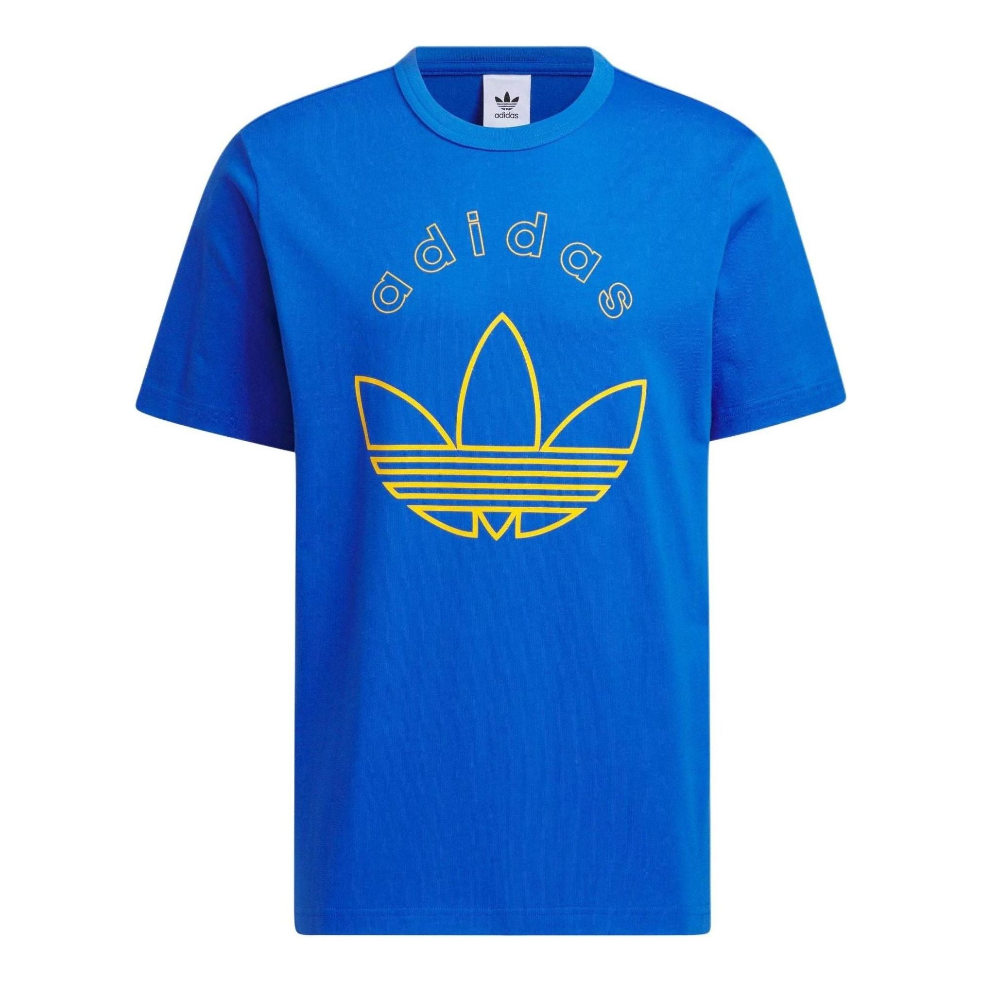 adidas Original Logo Printed T-Shirt 'Blue Yellow' JD1577 - 1