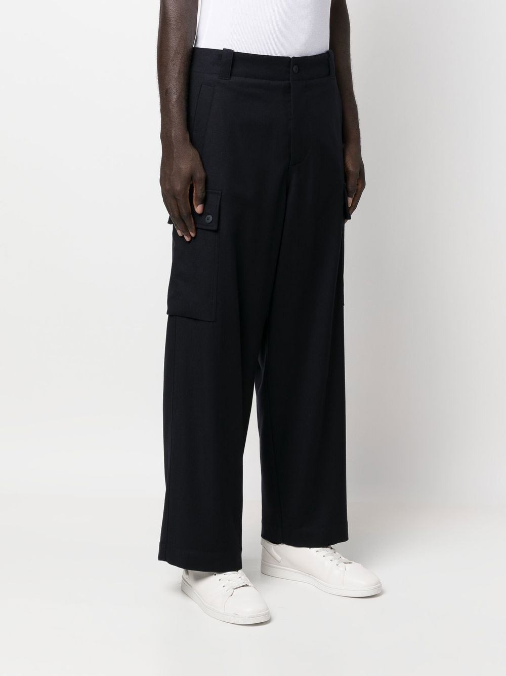 straight-leg wool trousers - 3