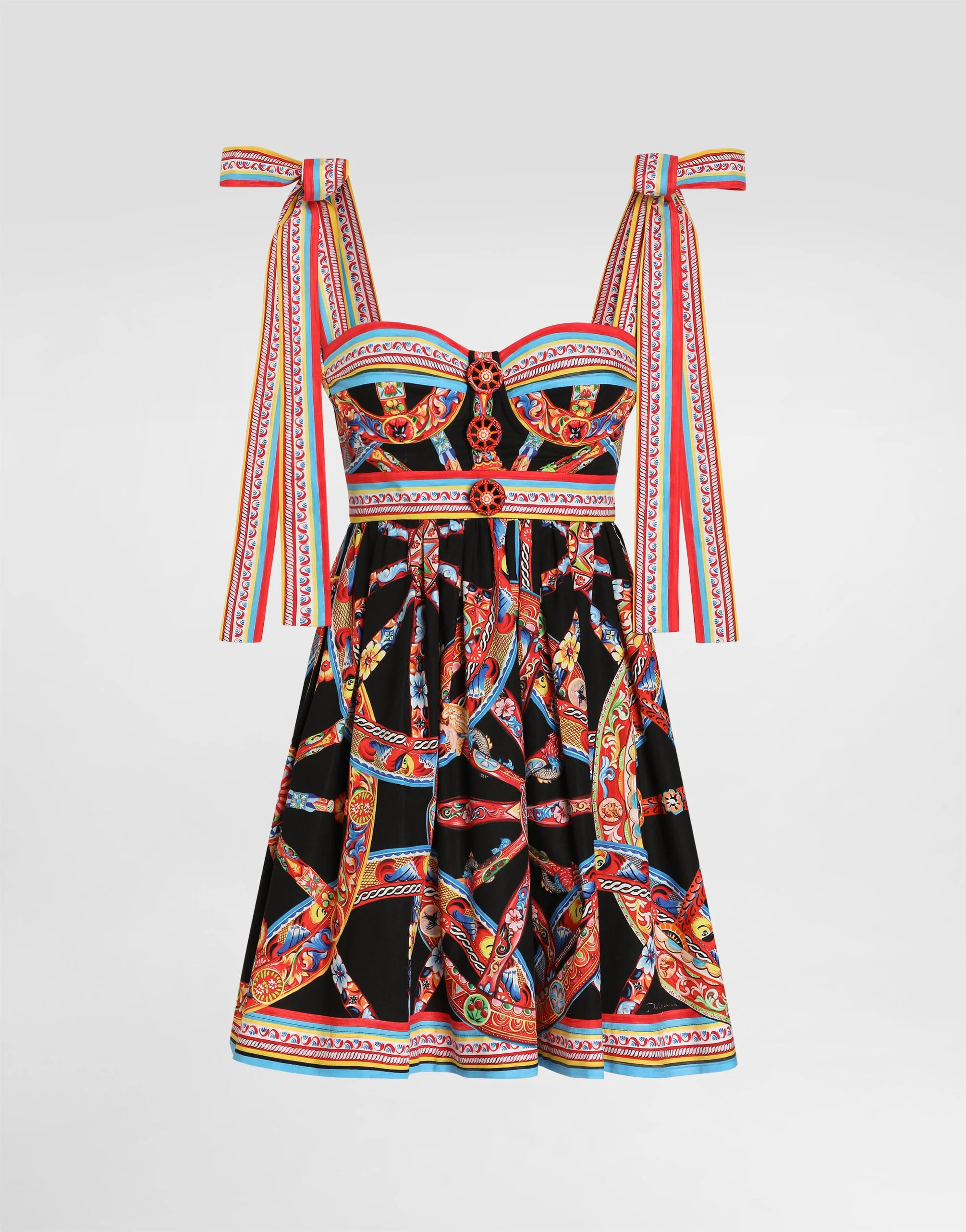 Carretto-print poplin dress - 1