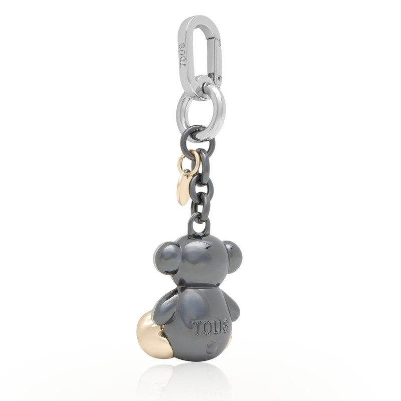 TOUS Silver-and-black-colored metal Key ring Bold Bear outlook