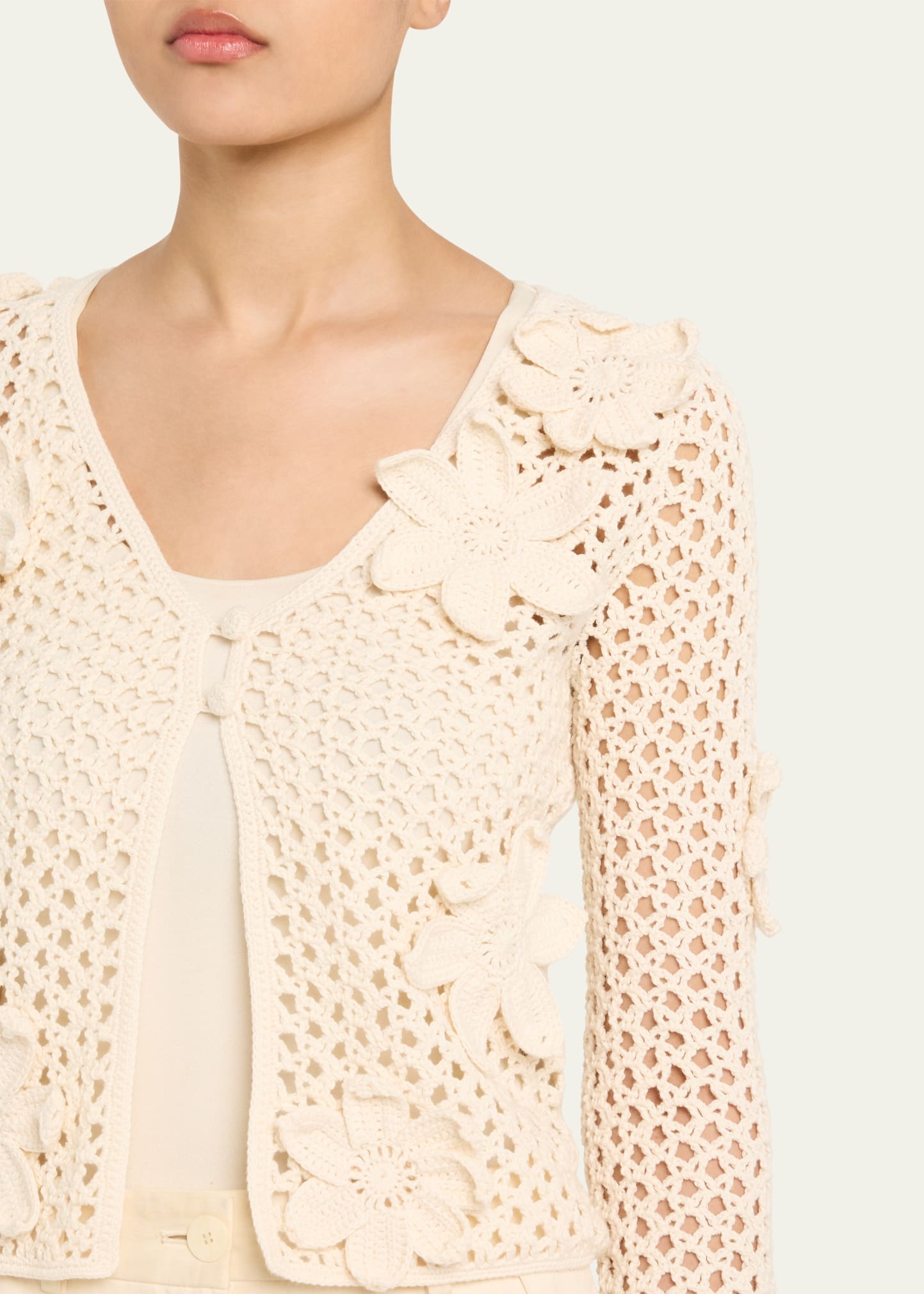 Floral Crochet Cardigan - 5