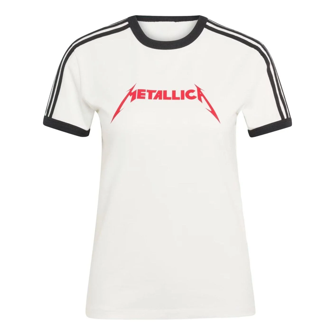 (WMNS) adidas Metallica Ringer T-Shirt Asia Sizing 'Core White' LK6411 - 1