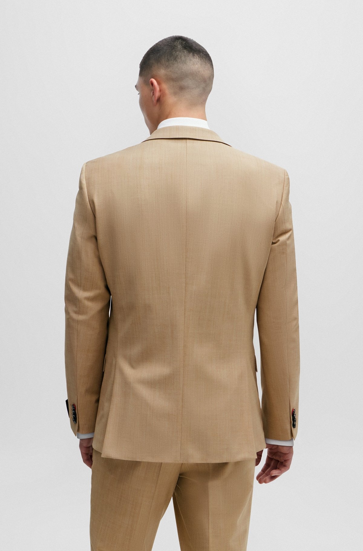 SLIM-FIT JACKET IN PATTERNED SUPER-FLEX FABRIC - 4