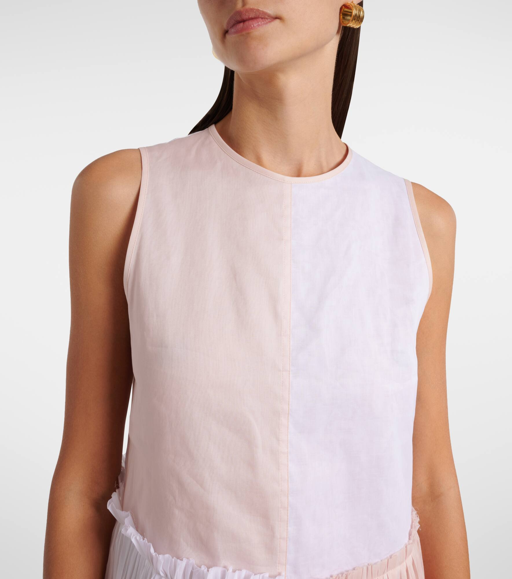 Pleated cotton organza muslin midi dress - 4