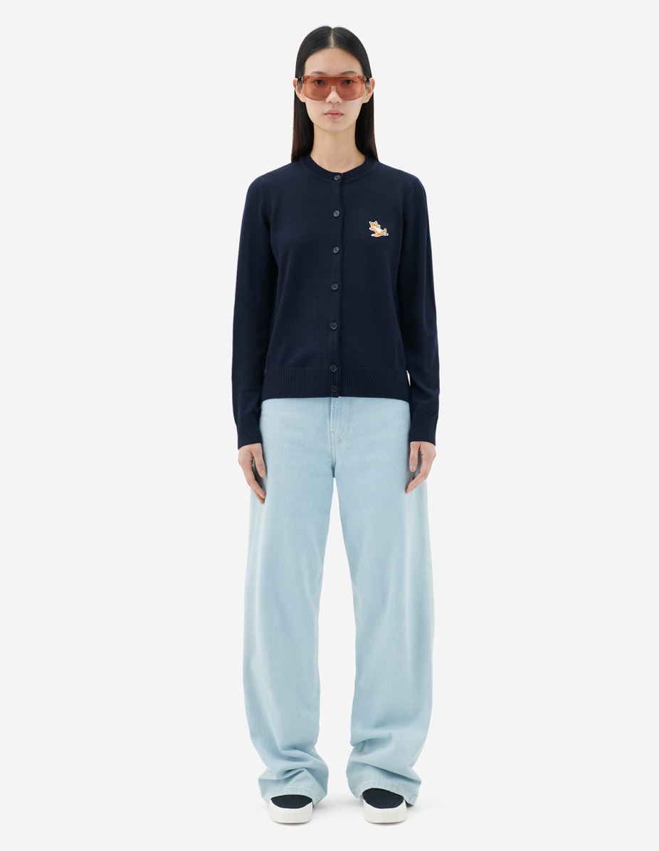 CHILLAX FOX PATCH ADJUSTED R-NECK CARDIGAN - 2