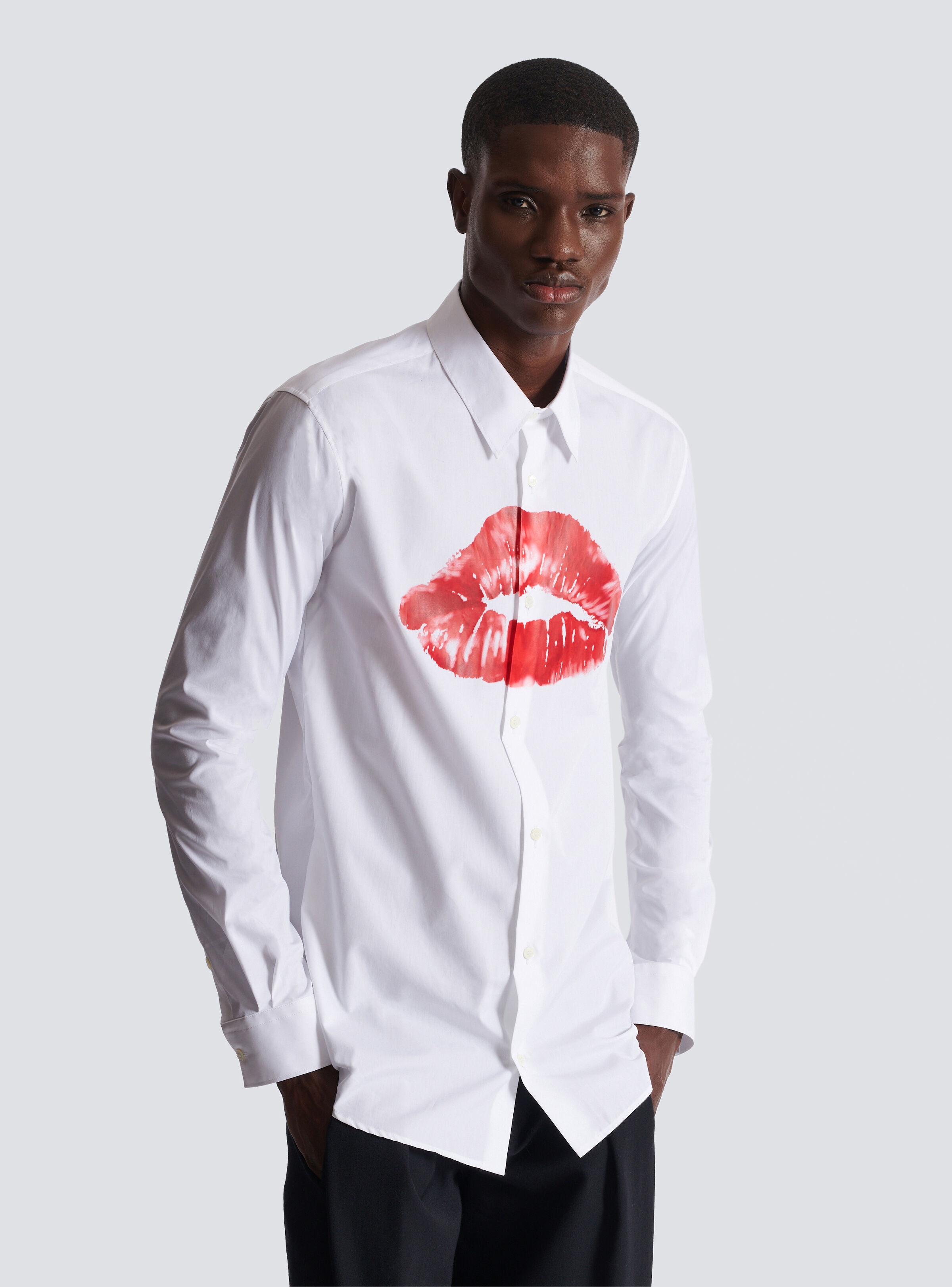 Poplin shirt with Kiss print - 6