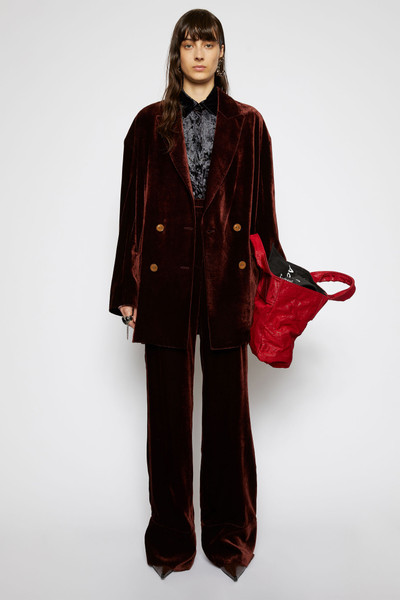 Acne Studios Double-breasted velvet jacket dark brown outlook