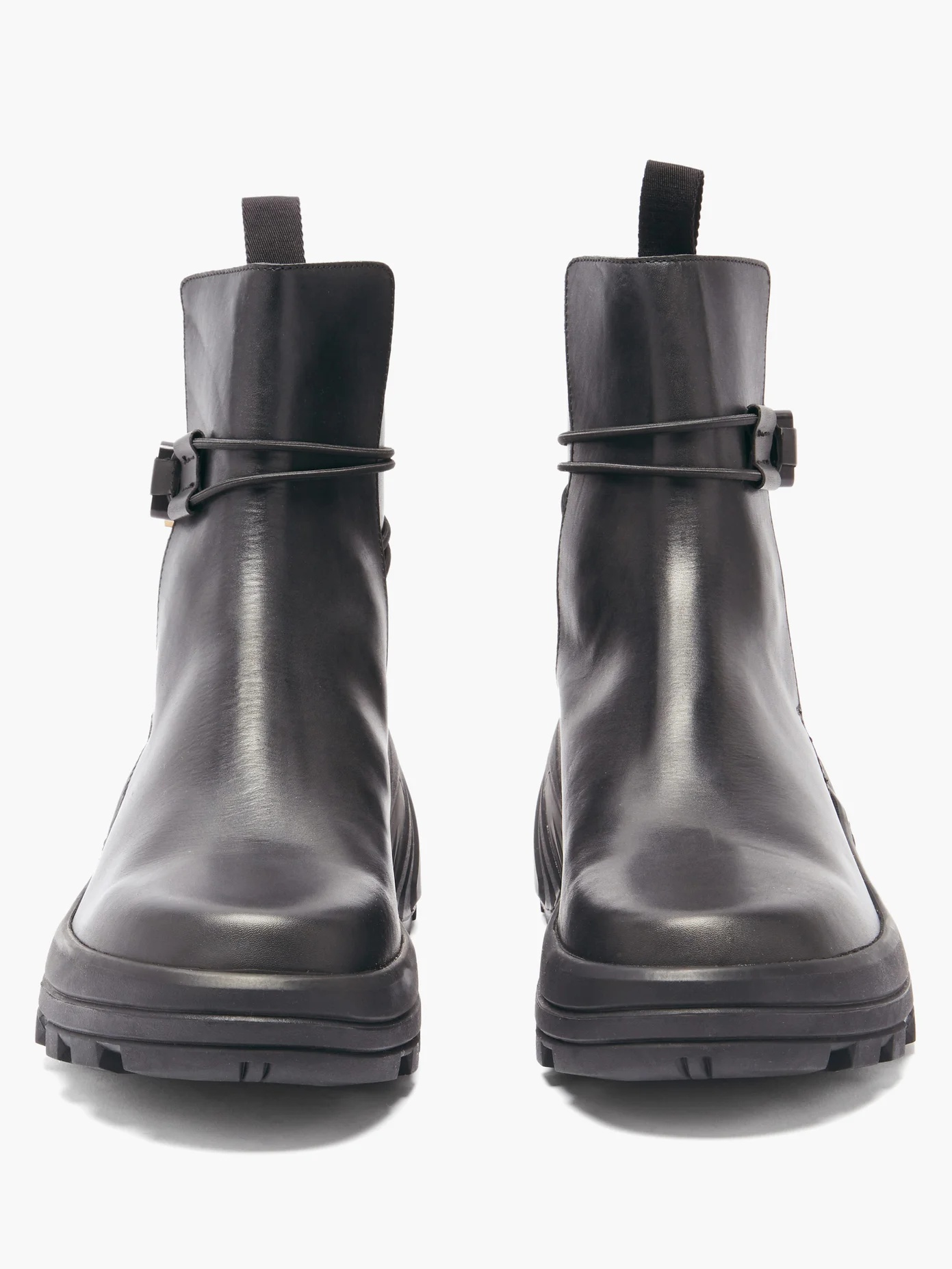 Rollercoaster-buckle leather Chelsea boots - 5