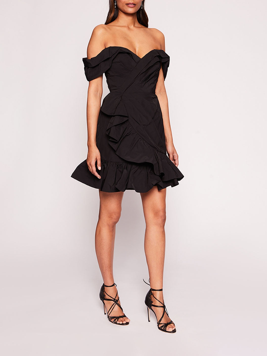 DRAPED TAFFETA MINI DRESS - 1