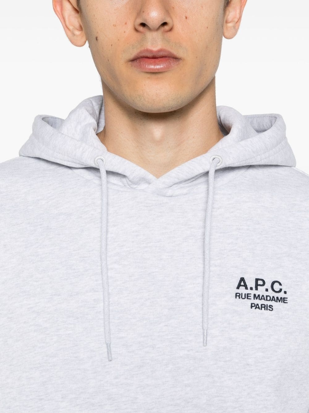 logo-embroidered organic cotton hoodie - 5