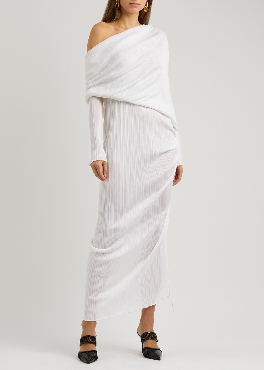 Off-the-shoulder plissé maxi dress - 2