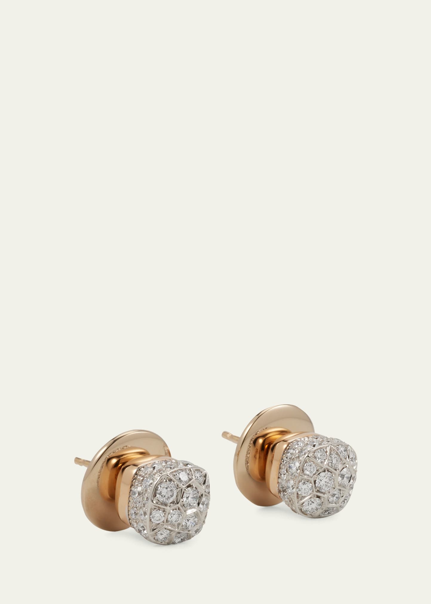 Nudo Solitaire 18K White Gold and Rose Gold Diamond Stud Earrings - 3