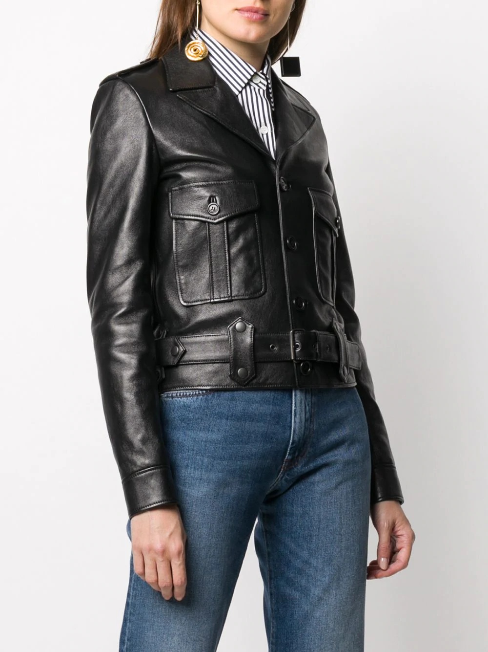 leather biker jacket - 3