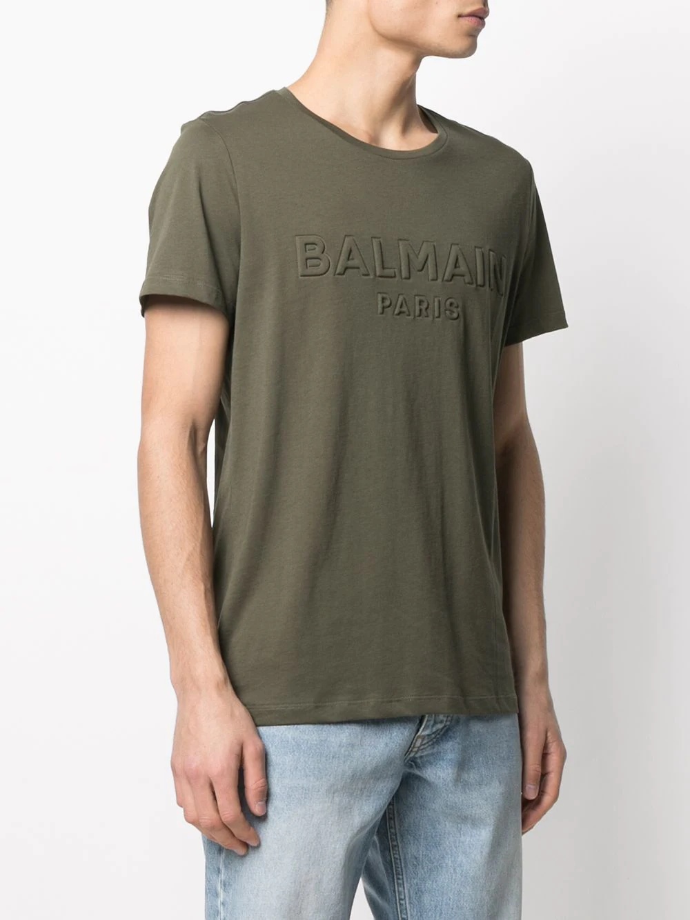 embossed logo cotton T-shirt - 3