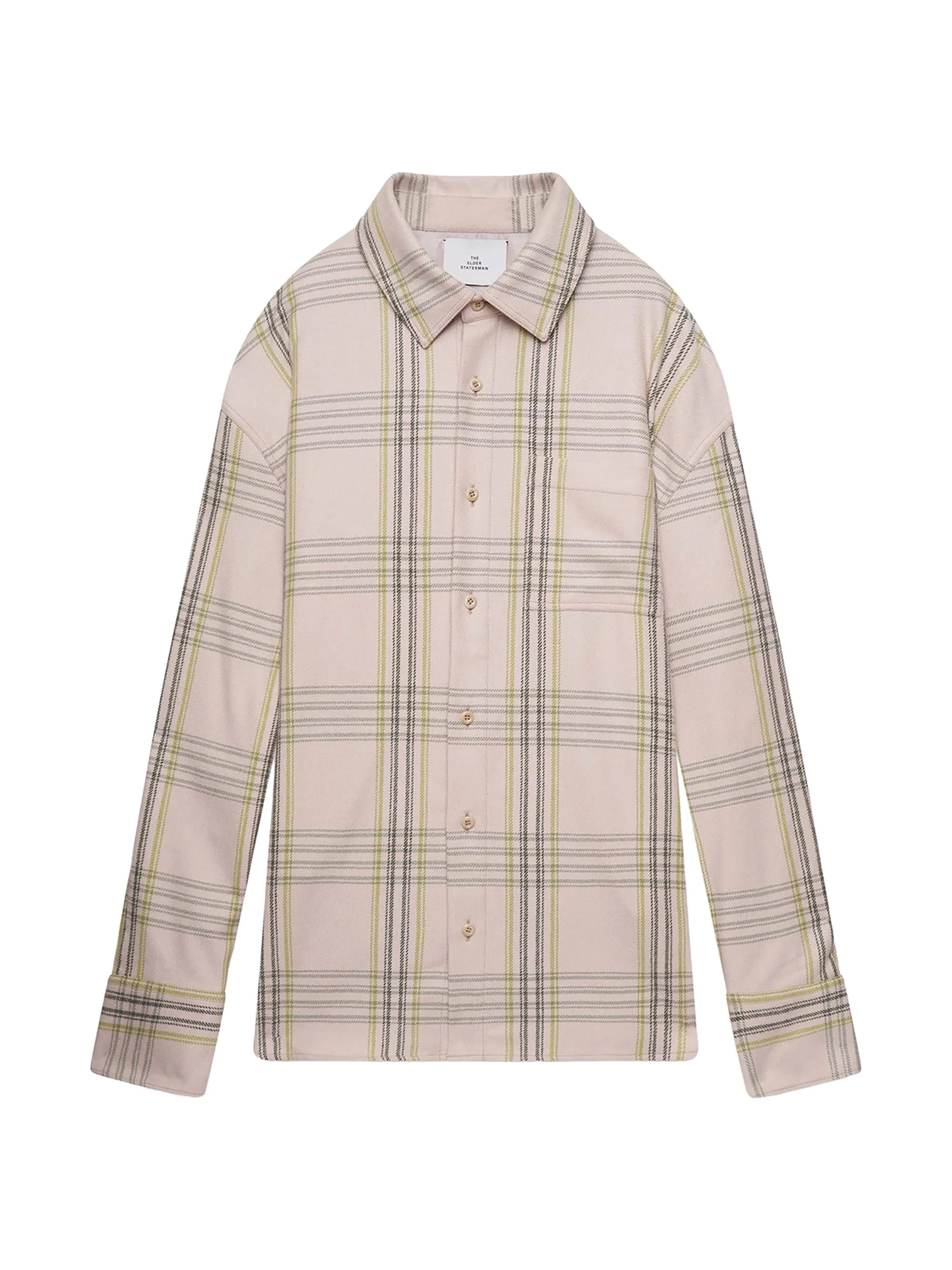 Men's Cashlite Plaid Wool-Silk Blend Shirt Jacket - Snap Pea Plaid - 1