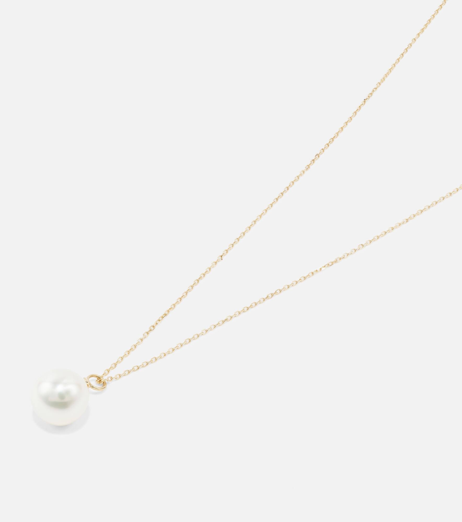 Dot 14kt gold necklace with diamond and pearl - 6