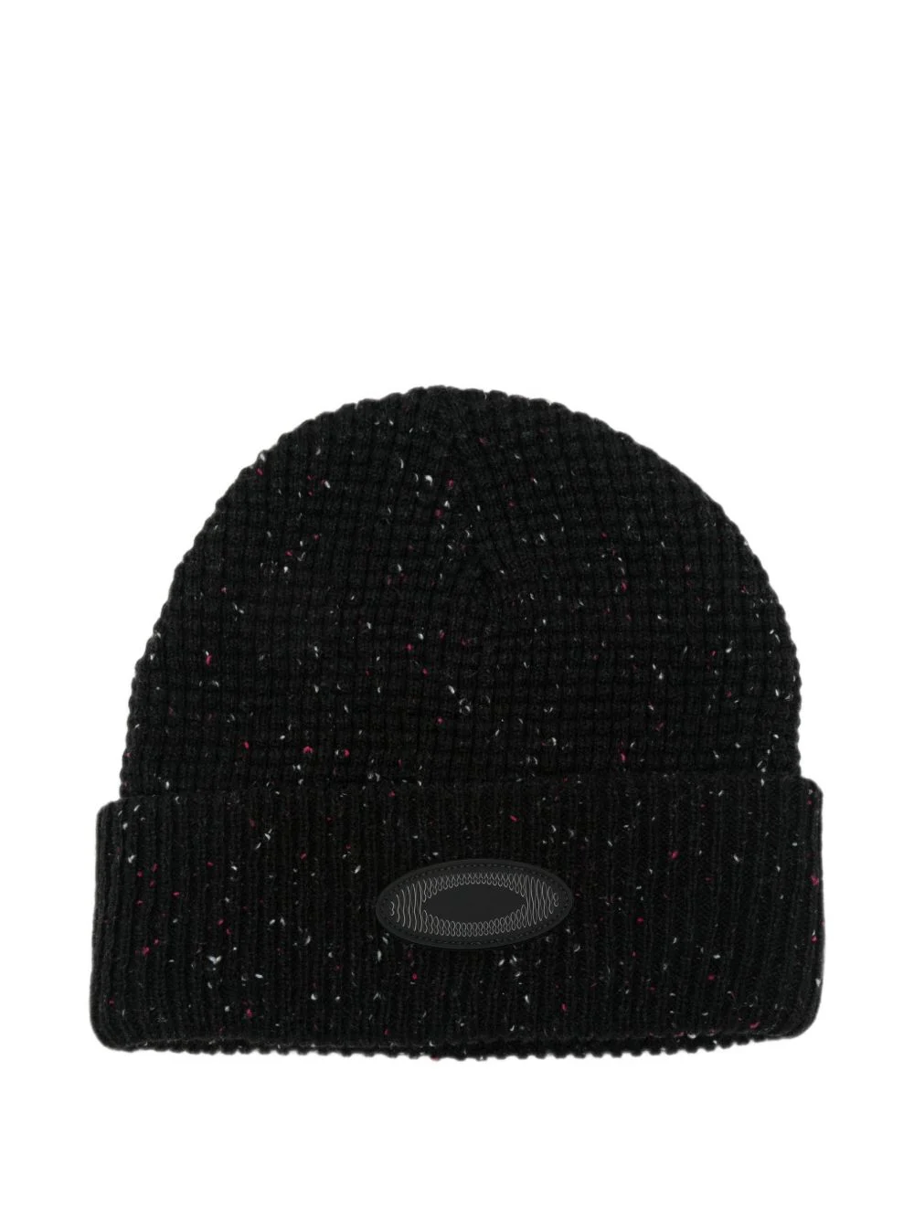 Ellipse flecked logo-patch beanie hat - 1