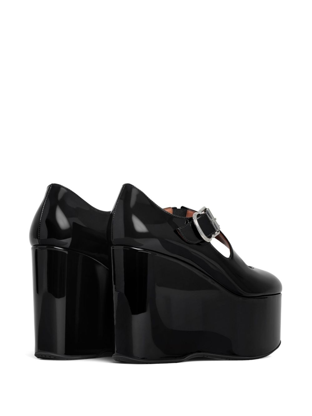 110mm wedges leather pumps - 3