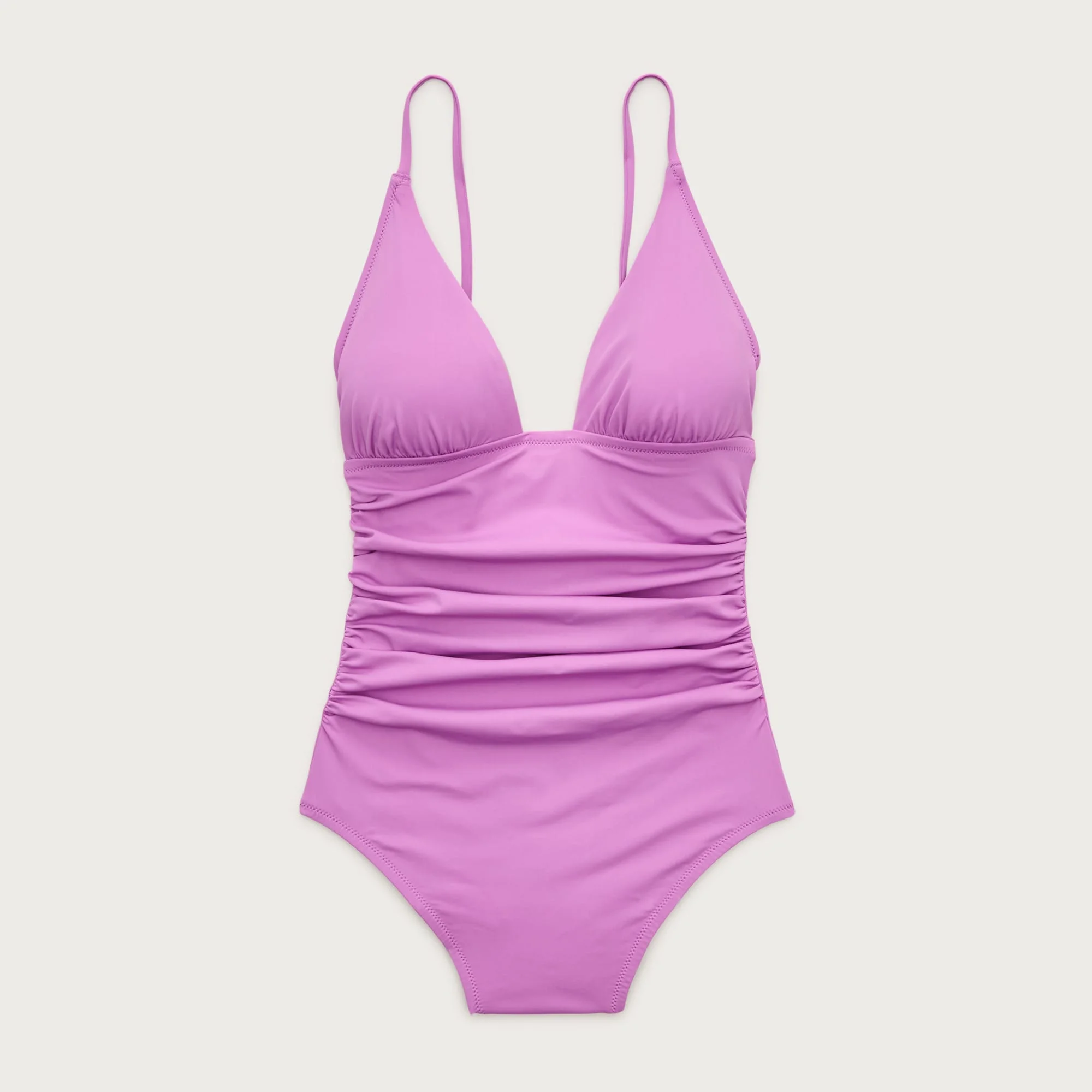 Ruched V-neck one-piece - 1
